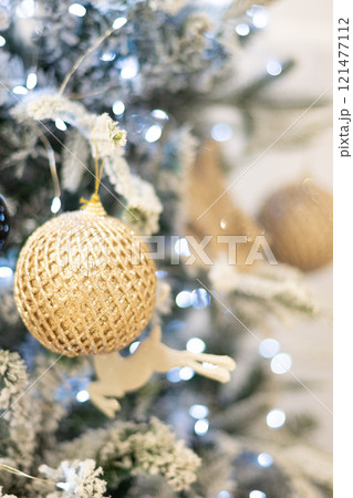 Close up view of a Christmas tree background. copy space Close up view of a Christmas tree background. copy space 121477112