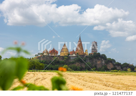 Beautiful view of Wat Tham Sua from outside, Tha Muang District, Kanchanaburi Province Beautiful view of Wat Tham Sua from outside, Tha Muang District, Kanchanaburi Province 121477137