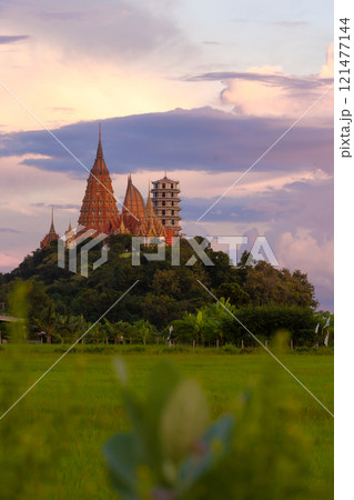 Beautiful view of Wat Tham Sua from outside, Tha Muang District, Kanchanaburi Province 121477144
