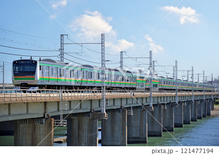 東海道本線 茅ヶ崎-平塚 JR東日本 E233系3000番台 NT4編成(田町) 東海道本線 茅ヶ崎-平塚 JR東日本 E233系3000番台 NT4編成(田町) 121477194