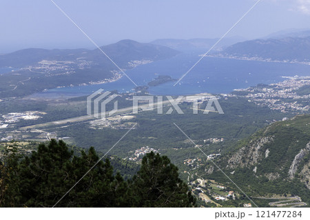 Montenegro, Kotor, View of Tivat Airport from the Mountain 121477284