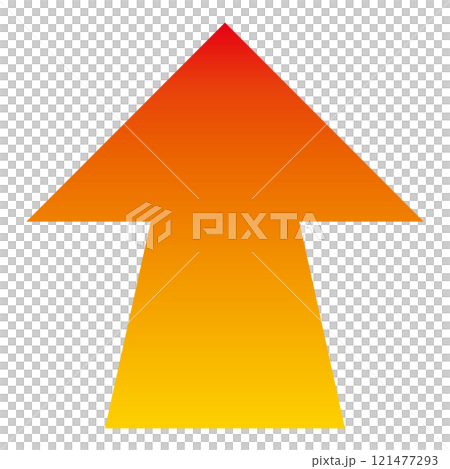 Arrow temperature rise red gradient single vector illustration Arrow temperature rise red gradient single vector illustration 121477293