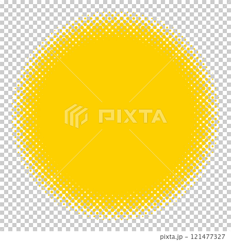 Yellow halftone circle single vector Yellow halftone circle single vector 121477327