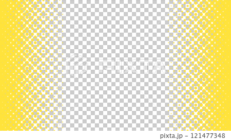 ハーフトーン 黄色　背景　フレーム　横 121477348