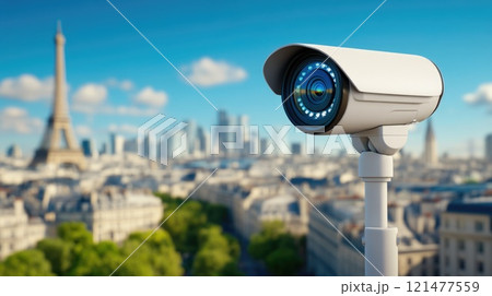 Urban Surveillance: CCTV Camera Watching Over City Urban Surveillance: CCTV Camera Watching Over City 121477559