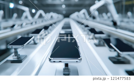 Smartphone assembly line with camera module calibration Smartphone assembly line with camera module calibration 121477583