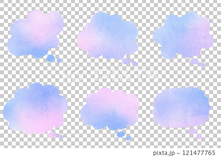 Watercolor style soft gradient speech bubble set purple Watercolor style soft gradient speech bubble set purple 121477765