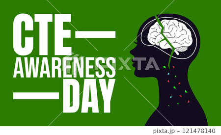 illustration on the theme of National chronic traumatic encephalopathy (CTE) awareness day observed each year on January 30th. 121478140
