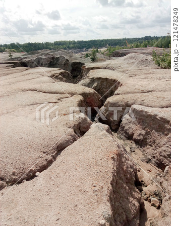 Quarry for the extraction of multi-colored clay Quarry for the extraction of multi-colored clay 121478249