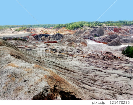 Quarry for the extraction of multi-colored clay 121478256