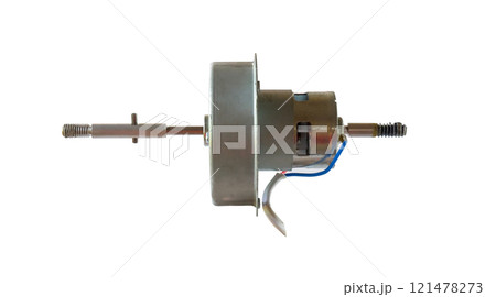 Disassembled dc motor parts for solar cell fan. 121478273