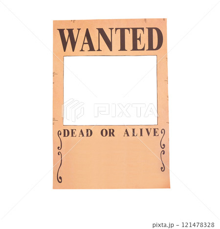 Wild west wanted posters or banner on white background. 121478328