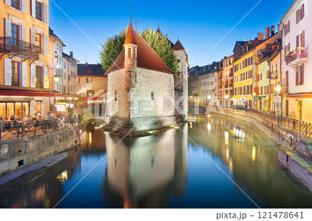 Annecy, France on the Thiou River at twilight 121478641