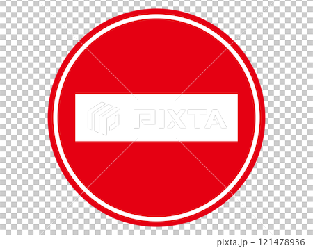 Illustration material of a no entry sign 121478936