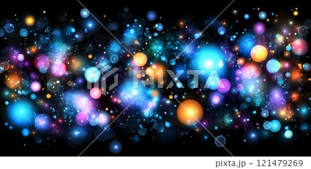 Abstract Colorful Bokeh Lights Festive Sparkle Background 121479269