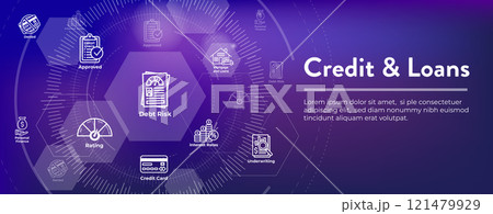 Credit and Loan Refinance - Application Icon Set and Web Banner 121479929