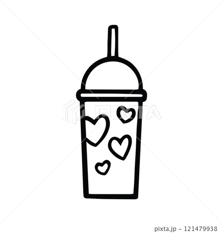 Boba Tea or Bubble Tea Icon Hand Drawn Black and White Thick Lines SVG Boba Tea or Bubble Tea Icon Hand Drawn Black and White Thick Lines SVG 121479938