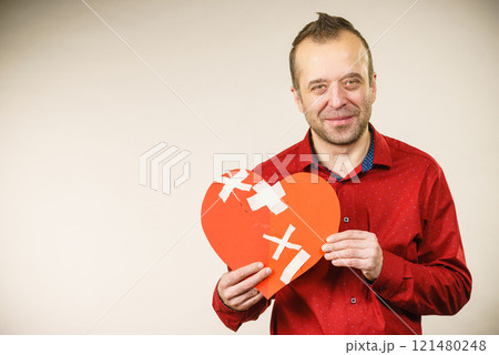 Smiling man with healed heart. Smiling man with healed heart. 121480248