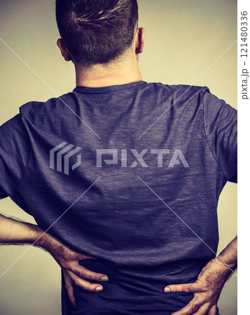 Man having back loins pain ache Man having back loins pain ache 121480336