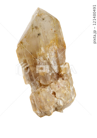 macro stone mineral topaz on a white background 121480491