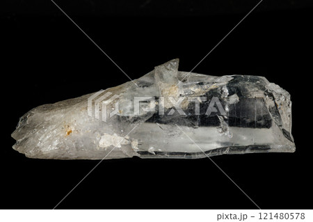 Macro mineral stone rhinestone, rock crystal on a black background Macro mineral stone rhinestone, rock crystal on a black background 121480578