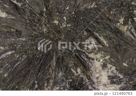 Macro stone Aegirine in charoite on white background 121480765