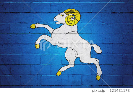 Flag of Bro-Gernev painted on a wall Flag of Bro-Gernev painted on a wall 121481178