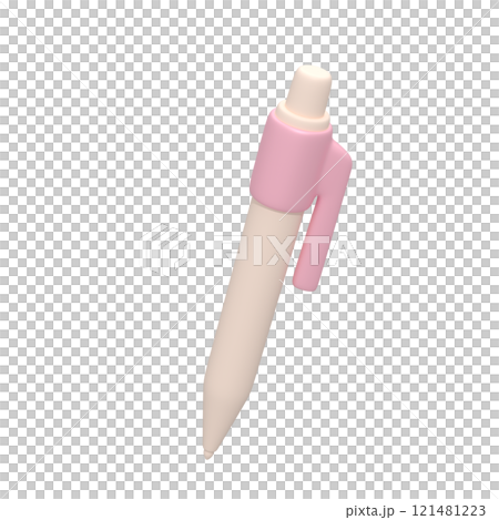 Icon of pencil on white background. 3d render, 3d illustration. 121481223