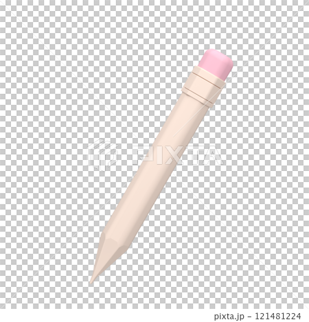 Icon of a pen with an eraser on a white background. 3d illustration. 121481224