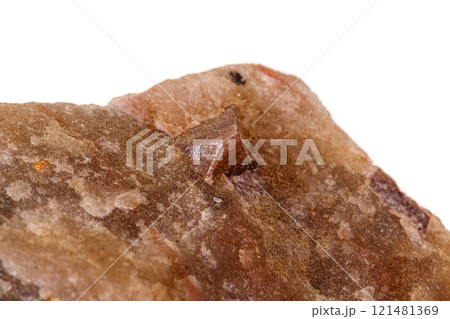 Macro stone Zircon mineral on white background Macro stone Zircon mineral on white background 121481369