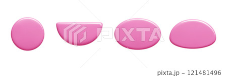 Text box banner collection featuring glossy pink shapes - circular, semicircular, oval, rounded elements. Vector 3d badges with shiny surface perfect for website buttons or label design. Text box banner collection featuring glossy pink shapes - circular, semicircular, oval, rounded elements. Vector 3d badges with shiny surface perfect for website buttons or label design. 121481496