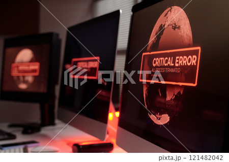 Monitors with critical error on screens 121482042