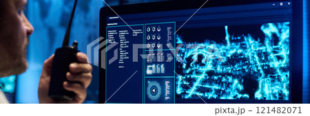 Army location on computer screen 121482071