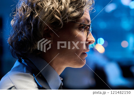 Mature female officer in eyeglasses Mature female officer in eyeglasses 121482150