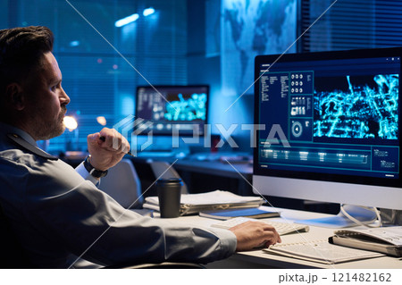 Operator working with graphic data 121482162