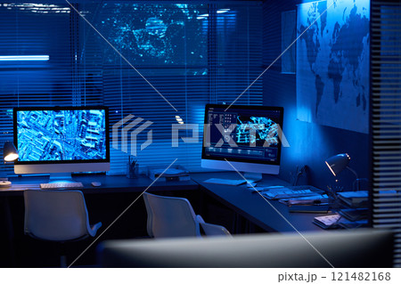 Workplace of security officers 121482168