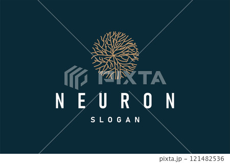 Neuron Logo, Neuron Nerve or Seaweed Vector Abstract Molecule Design, Template Illustration Neuron Logo, Neuron Nerve or Seaweed Vector Abstract Molecule Design, Template Illustration 121482536