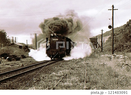 昭和44年　D51牽引貨物列車　北海道　函館本線　小沢駅　記録写真　　古い写真　記録写真 121483091