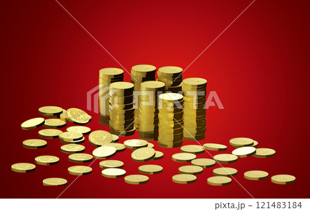 積み上げられたコイン 121483184