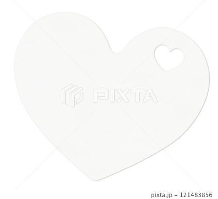 ハートが切り抜かれた滑なカーブのハートマークの紙 ハートが切り抜かれた滑なカーブのハートマークの紙 121483856