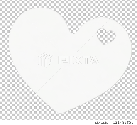 ハートが切り抜かれた滑なカーブのハートマークの紙 ハートが切り抜かれた滑なカーブのハートマークの紙 121483856