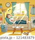 昼寝する人のイラスト 121483879