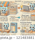 RPAで業務効率化を表現したイラスト 121483881