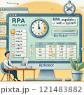 RPAで業務効率化を表現したイラスト 121483882