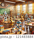AIが学んでいる様子を表現したイラスト 121483884
