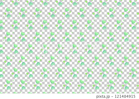 Pattern background of wooden green hearts arranged like clovers 121484915