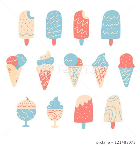 Hand drawn ice cream collection Hand drawn ice cream collection 121485075