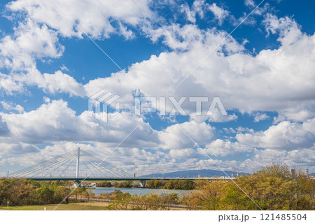 淀川冬景色　鳥飼仁和寺大橋 121485504