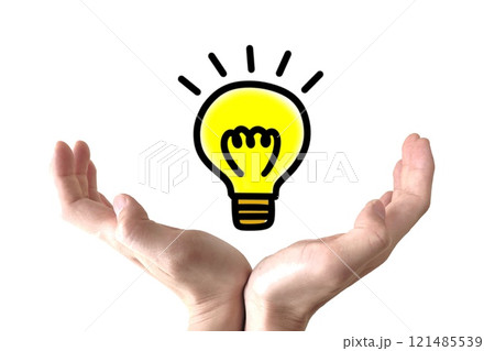 アイディアを生み出す、ひらめくイメージ 121485539