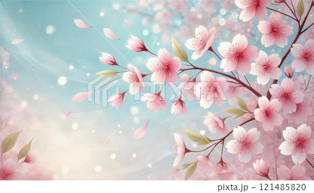 桜の花と花びら 121485820